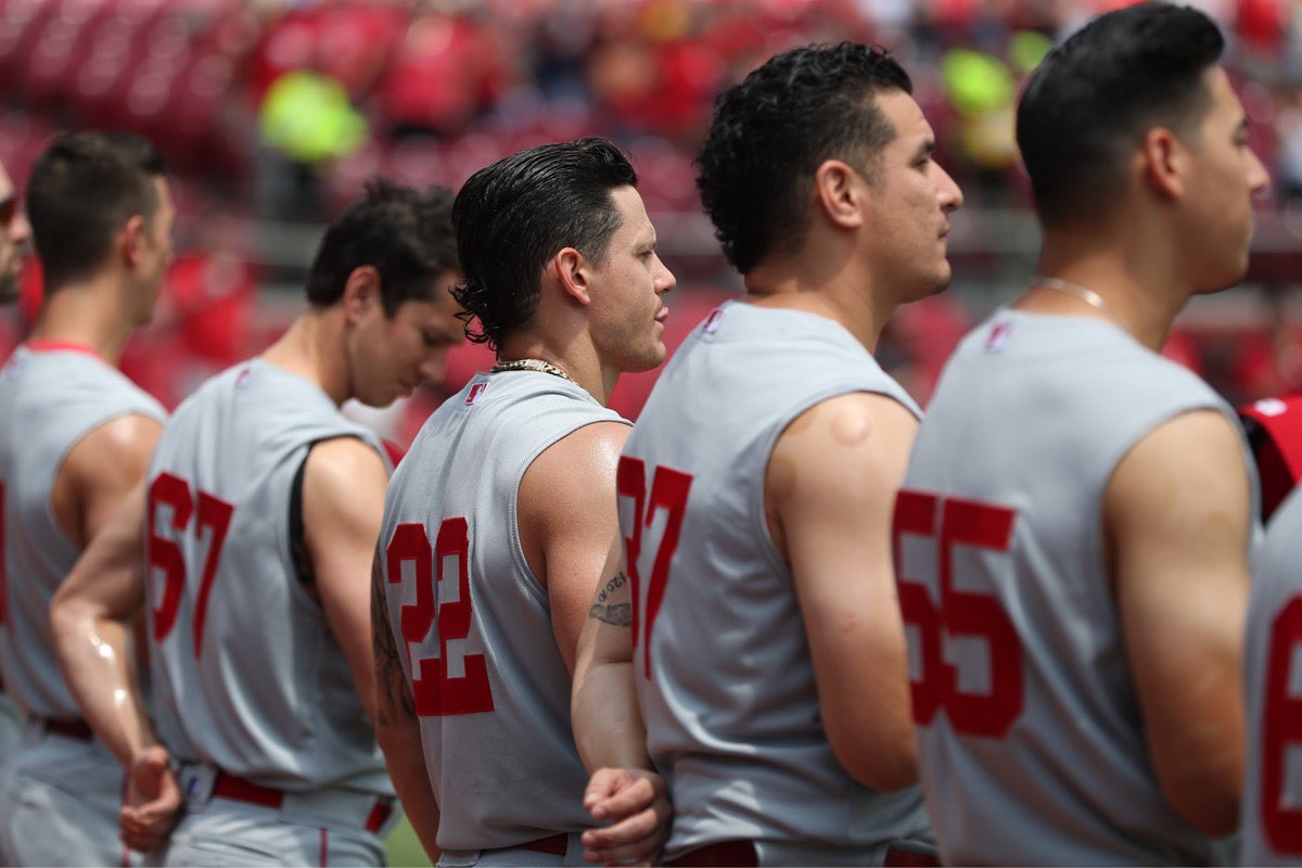 Alex on X: Also I just randomly remembered when the Reds wore sleeveless  jerseys in a game and I think MLB teams should do this more   / X