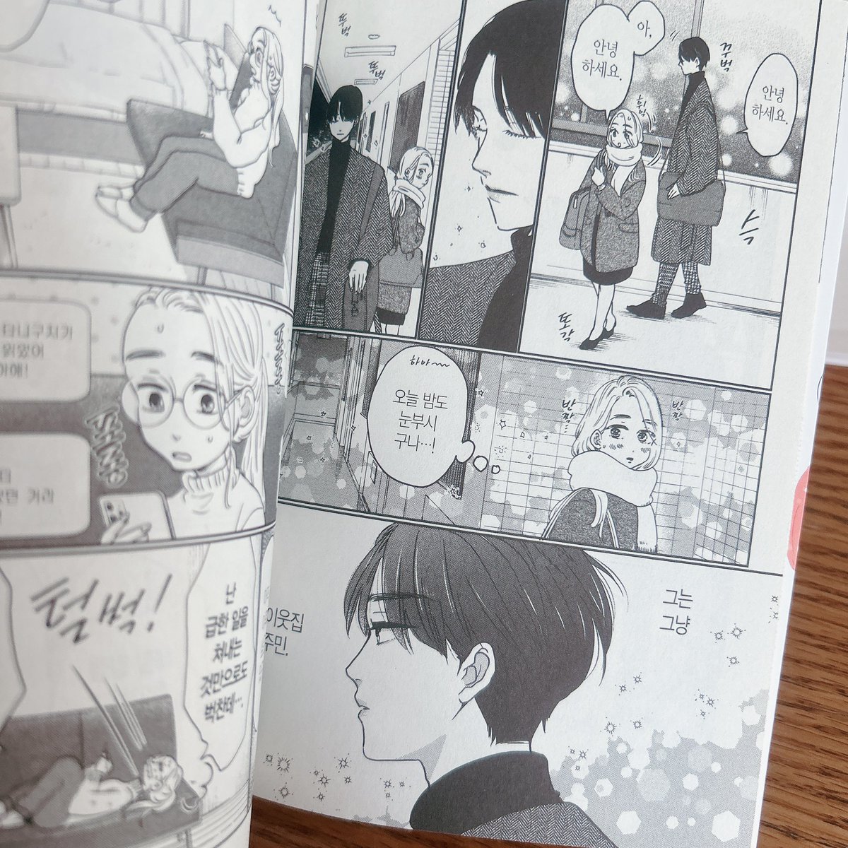 担当さんより韓国語翻訳版『いつかのいつか』送っていただいてさっき開封して中身見てました。嬉しいなあ。じーんときてしまった。この漫画を好きになってくれる人に届くといいな🥲