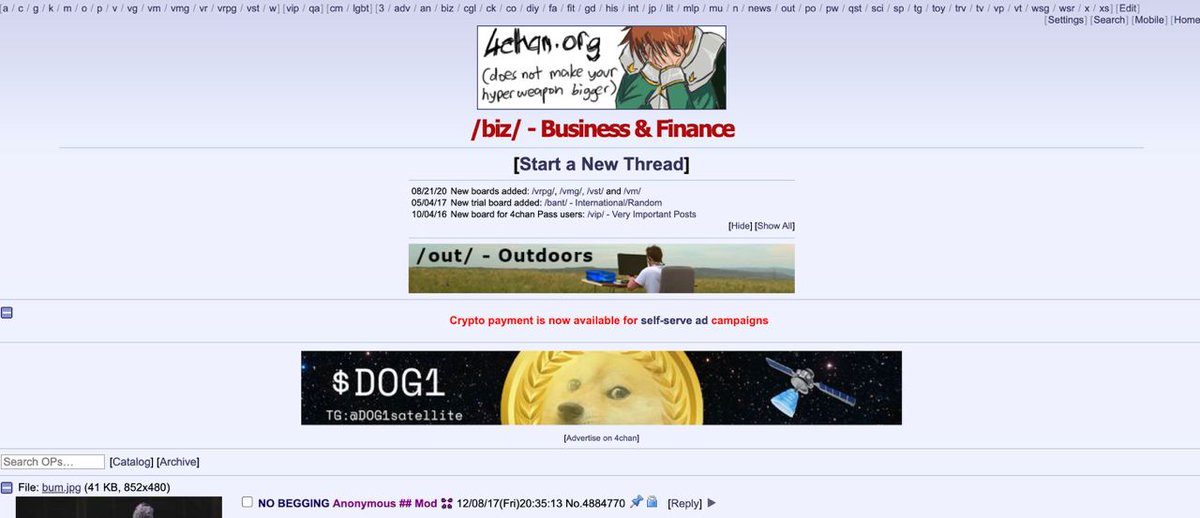 4chan ads now live 🥳. 

$dog1 reaching out to everyone. Comes and join us. 

t.me/dog1CommunityO…

dextools.io/app/en/ether/p…

DOG1 #DOG1 $SHIB #SHIB $SHIBA #SHIBA #SHIBARMY