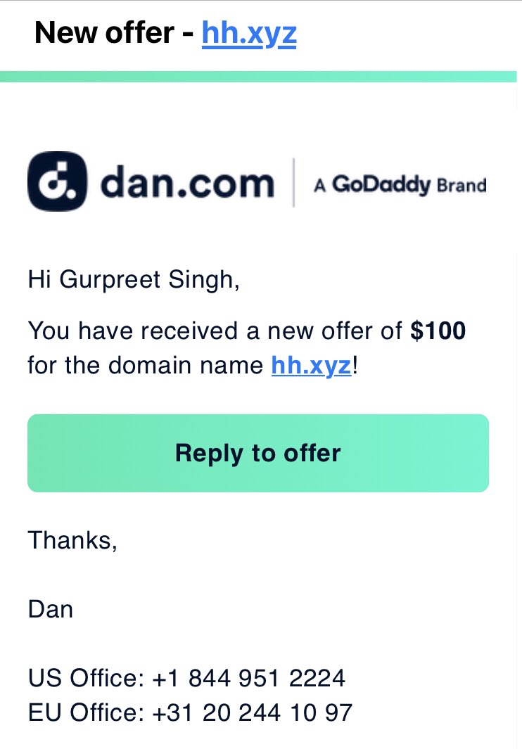I love it when people try. Share your opinion what this digital worth according to you. 

#domainers #domains #domainsforsale #xyz #domainsale #namescon #saw #godaddy #hh