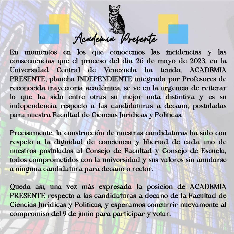 academpres's tweet photo. Comunicado de #AcademiaPresente https://t.co/MHzlJRYlwd