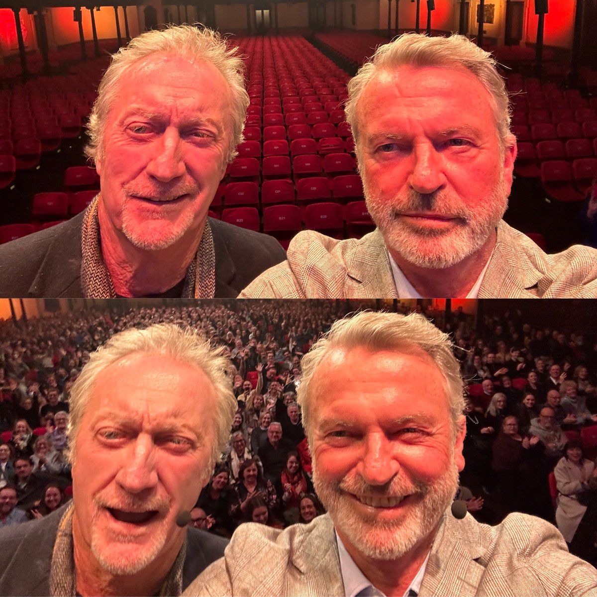 BEFORE AND AFTER . Talked about Did I Ever Tell You This? with that layabout Bryan Brown last night, to a packed house at Sydney Town Hall. Great audience . Thanks for coming ! Thanks to Bryan and @SydWritersFest