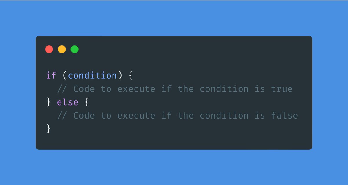 netiserver's tweet image. 35/100: 🔄 Learn the syntax for if-else statements to execute different code based on a condition:
if (condition) {
// Code to execute if the condition is true
} else {
// Code to execute if the condition is false
}
#IfElseSyntax #MicroLearningPHP #NetiServer