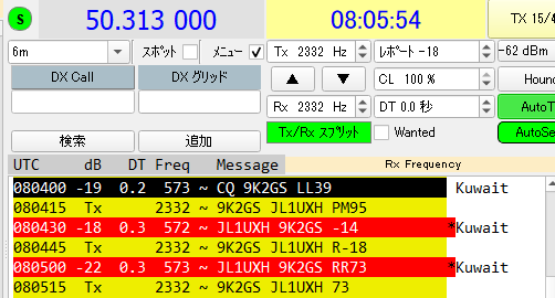 9K2GS 50.313MHz FT8 573Hz