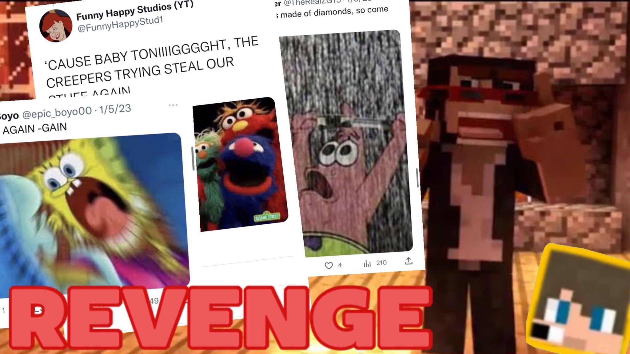 Funny Happy Studios (YT) on Twitter "Creeper? Aw man! Tested my new