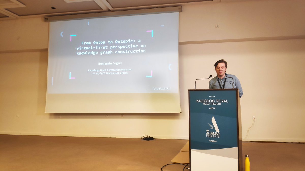 The keynote is on! Join us in this second session of the #KGCW23 to listen to <a href="/bcogrel/">Benjamin Cogrel</a> present the success story of <a href="/ontopicvkg/">ontopic</a> for virtual KGs in the Hermes room