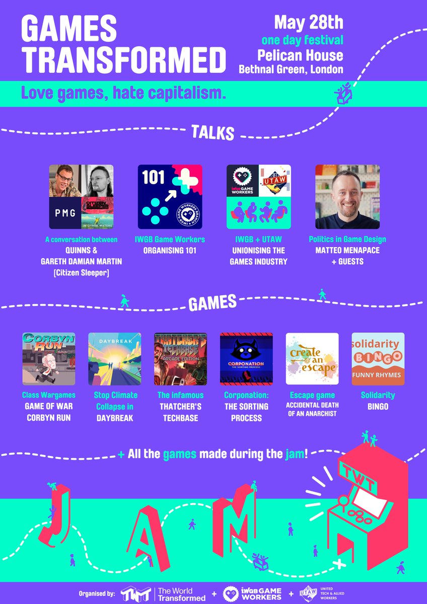 TWT_NOW's tweet photo. #GamesTransformed is starting THIS MORNING! Your opportunity to play cool games, meet cool(ish) people and learn about radical politics. It runs all day, so get down to Bethnal Green if you can! We're also wheelchair accessible! https://t.co/ro018iPaXD