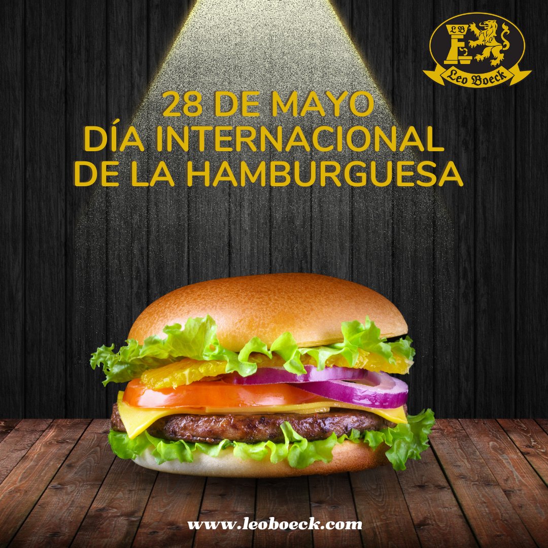 Hoy 28 de Mayo, es el día internacional de la hamburguesa. Un plato que gusta a casi todo el mundo, en alguna de sus versiones. De Ternera, Cerdo, Vegana, Mixta, Picante... leoboeck.com #diainternacionalhamburguesa