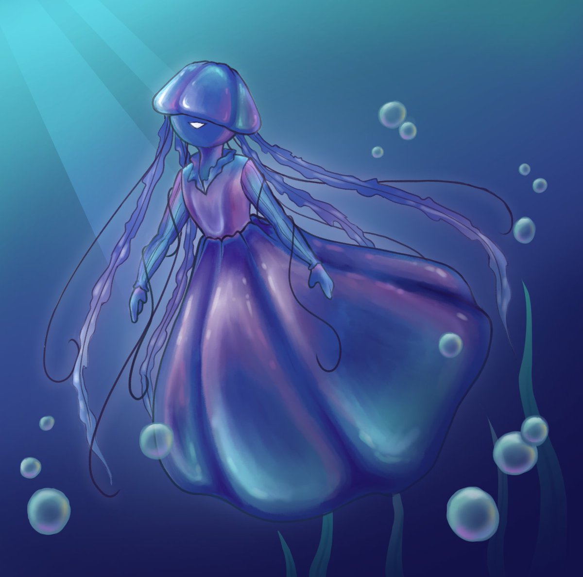 I'm late and I'm sure I won't win but I still proud of her design ♡♡

#MermayWarriorsxppen2023 
@XPPEN 

#jellyfish #digitalillustration #mermay2023 #originalcharacter #contestentry #Warriors #ocean #oceanlife #nature