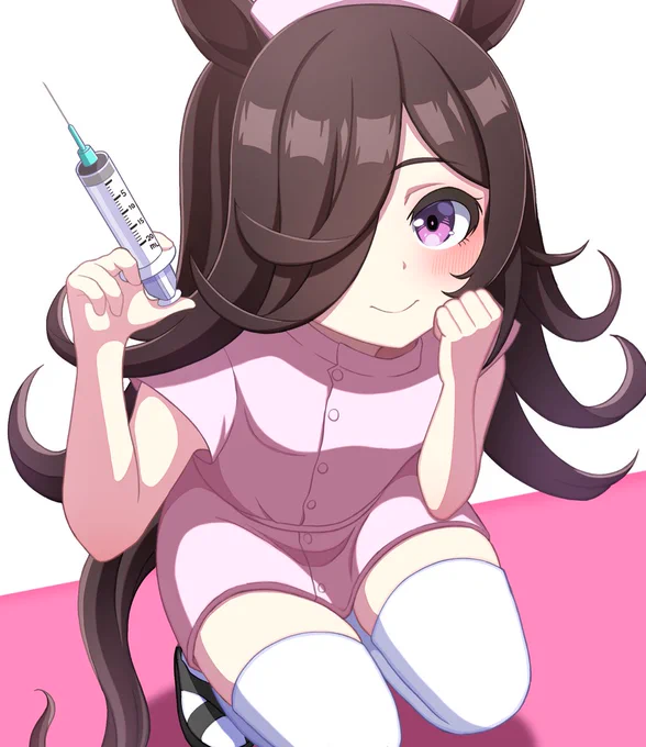 #ウマ娘 #ライスシャワー 113米「ナース服を着たライスシャワー」  きっと献身的に介抱してくれるしいつも優しく微笑みかけてくれる(妄想)