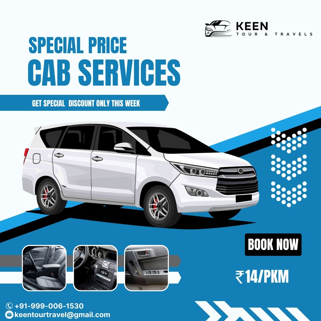 'Ride in Style at Unbeatable Prices!'

#keen #tourstravel #keentourstravel 
#travel #travelyourplace #dreamplace #trip #onlinebooking #travelyourdreamplace  #gowithus #adventure #roadtrip #booknow #bookingcab #longdrive #visitwithus #delhicabservice #delhicab