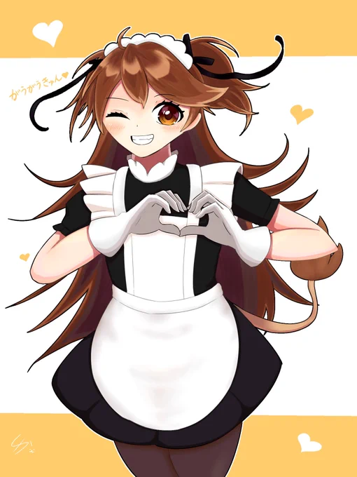 レオナちゃんミニスカメイド服妄想  #レオナアート