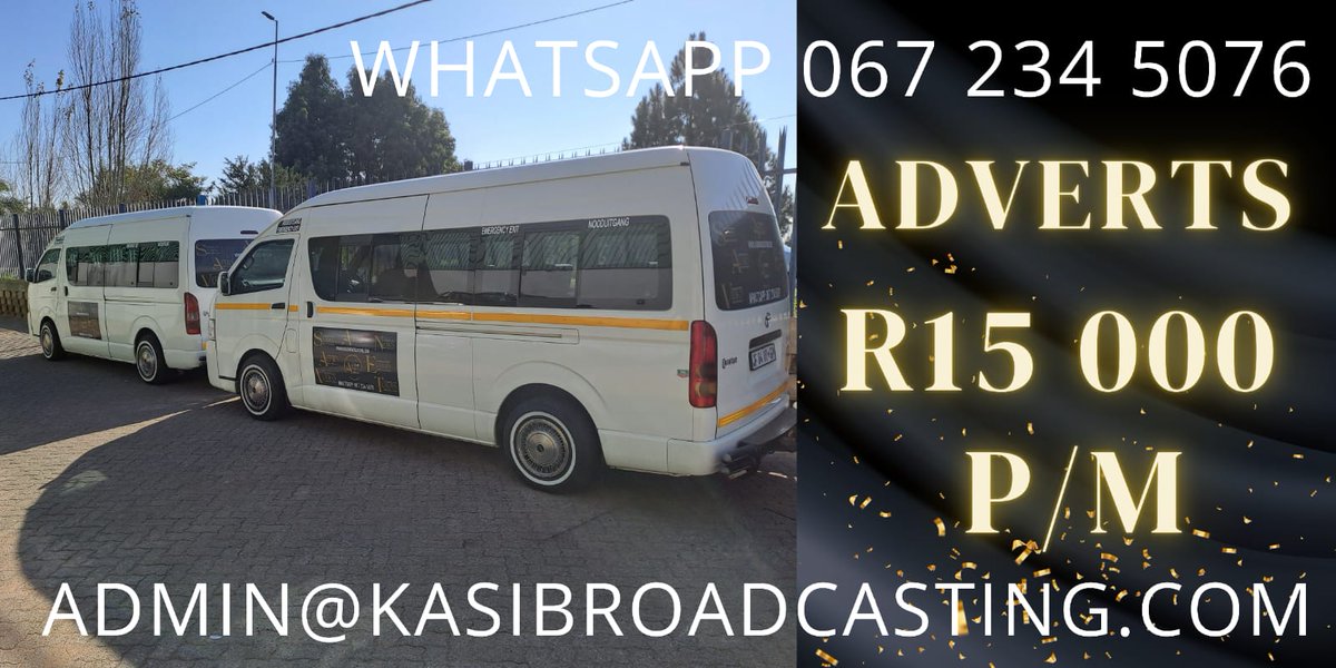 The first #BlackEmpowerment Advertising for our People

R15K per Adverts for Clients

Taxi Owners/Associations ~ R5K

Design , Branding , Labour ~ R5K

Management, Data, Phone ~ R5K

#MakeAfricaGreat