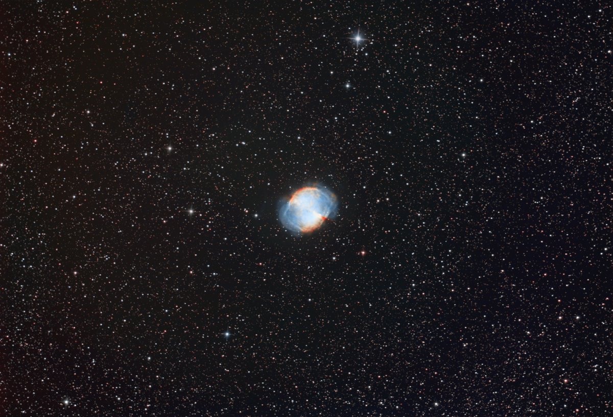nunux1971's tweet photo. M27 cette nuit #TSOptics PhotoLine 200/800 F4  #ZWO ASI 294 MC -Pro - Gain 130/T -20°c  Filtre #Optolong L-Enhance #Ioptron GEM 28 #ZWOASIAIR89x60s + 30 Darks #SIRIL - #Darktable #SIRILIC #Astrophotography #astrophoto
J'aimais pas le fond de ciel de la précédente https://t.co/Jd4BfOL4tR