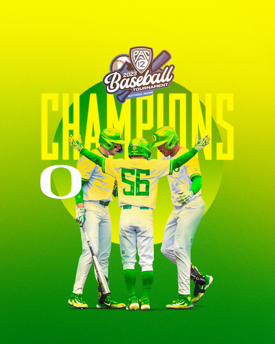 It's ours. @OregonBaseball are the 2023 Pac-12 Tournament Champions. #GoDucks