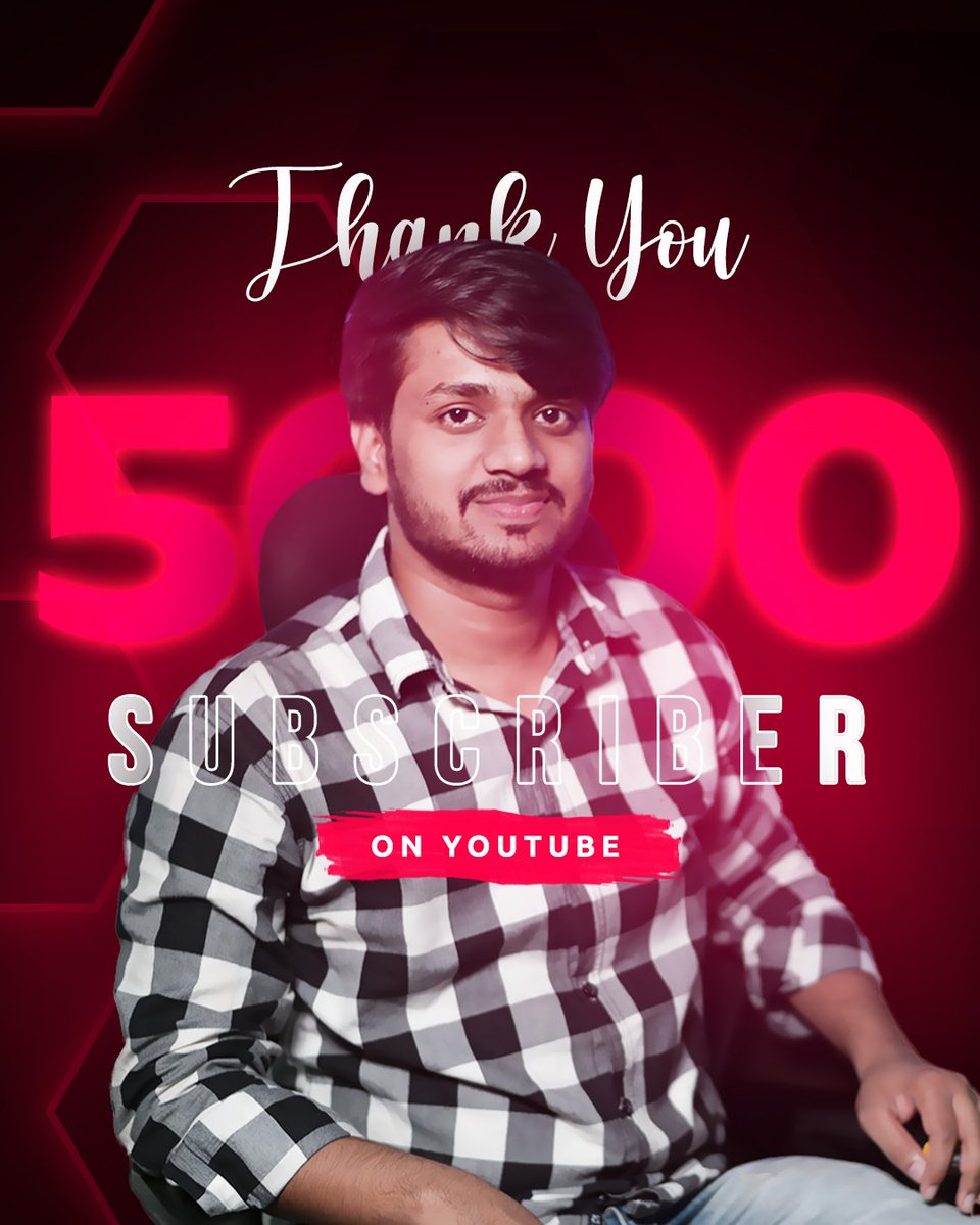 Zngraphic's tweet photo. "To our amazing 5K subscribers, your loyalty and support mean everything to us. We couldn't have reached this milestone without you!"
Thank You So Much Yaar 😍❤️🙏
.
https://t.co/6BKeTciGPs
.
#5k #5ksubscribers #youtube #thankyou #subscriber #graphicdesign #zngraphic #Trending https://t.co/zSfApr7w7h