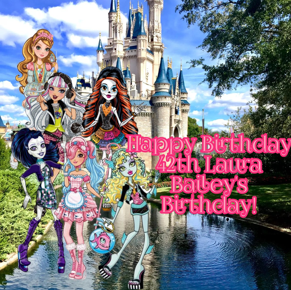 @jericollage70 @LauraBaileyVO @emeraldcitycon @WillingBlam Happy Birthday 42th @LauraBaileyVO! Of the Ever After High and Monster High to Ashlynn Ella, Melody Piper, Lagoona Blue, Elle Eedee, Skelita Calaveras and Lilly-Bo-Peep is for everyone!