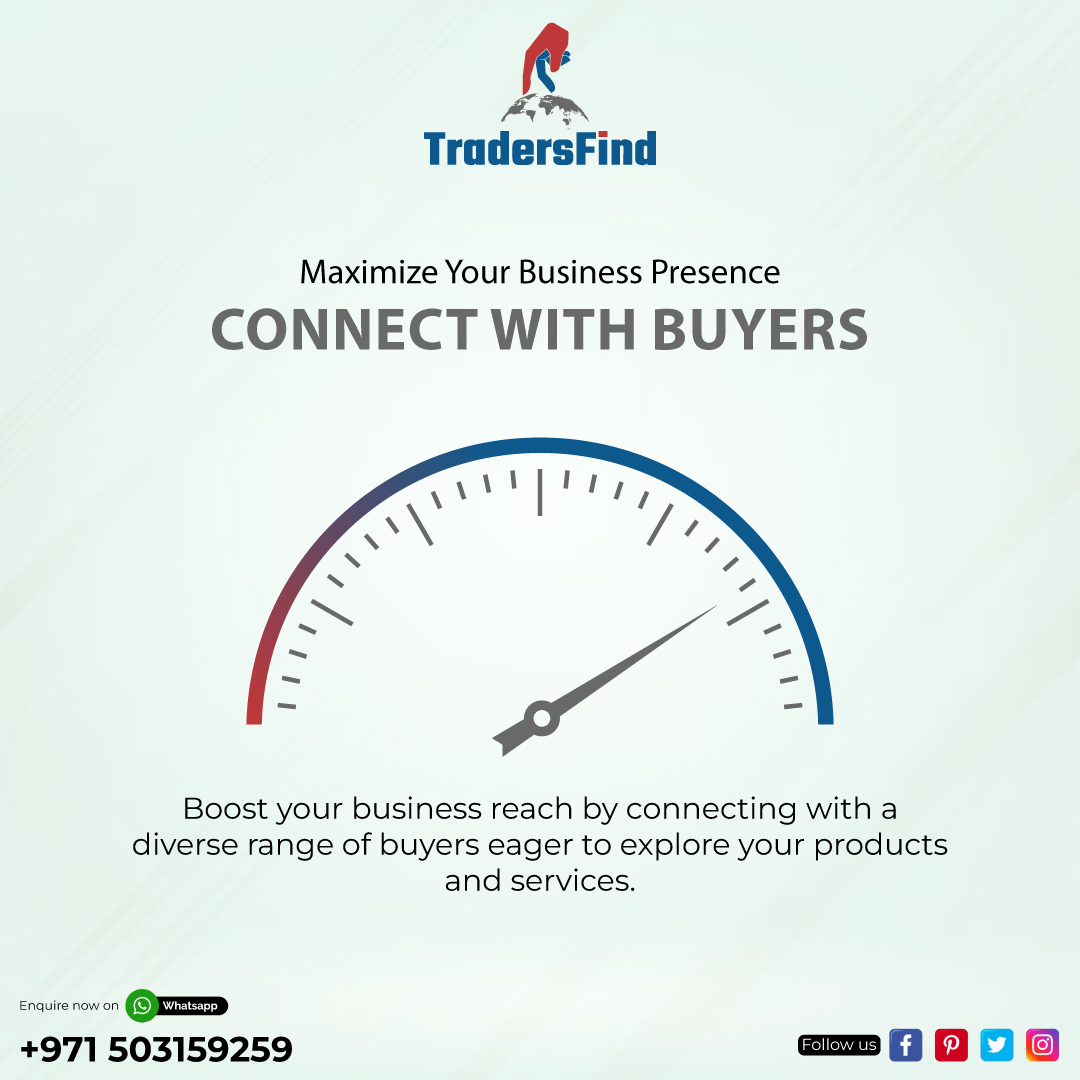 TradersFind's tweet photo. Boost your business reach by connecting with a diverse range of buyers eager to explore your products and services. Enquire Now : +971503159259

#B2BPortal #B2BMarketplace #TradersFind #UAE #ConnectWithBuyers #GrowYourBusiness #ReachNewCustomers https://t.co/4bREMRYdBL