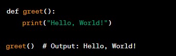 22/50 Code sample: 🖥️ 

Defines and calls a simple function to greet. 👋🌍 #PythonFunctions #FunctionDefinition #pythonprogramming #PythonBasics