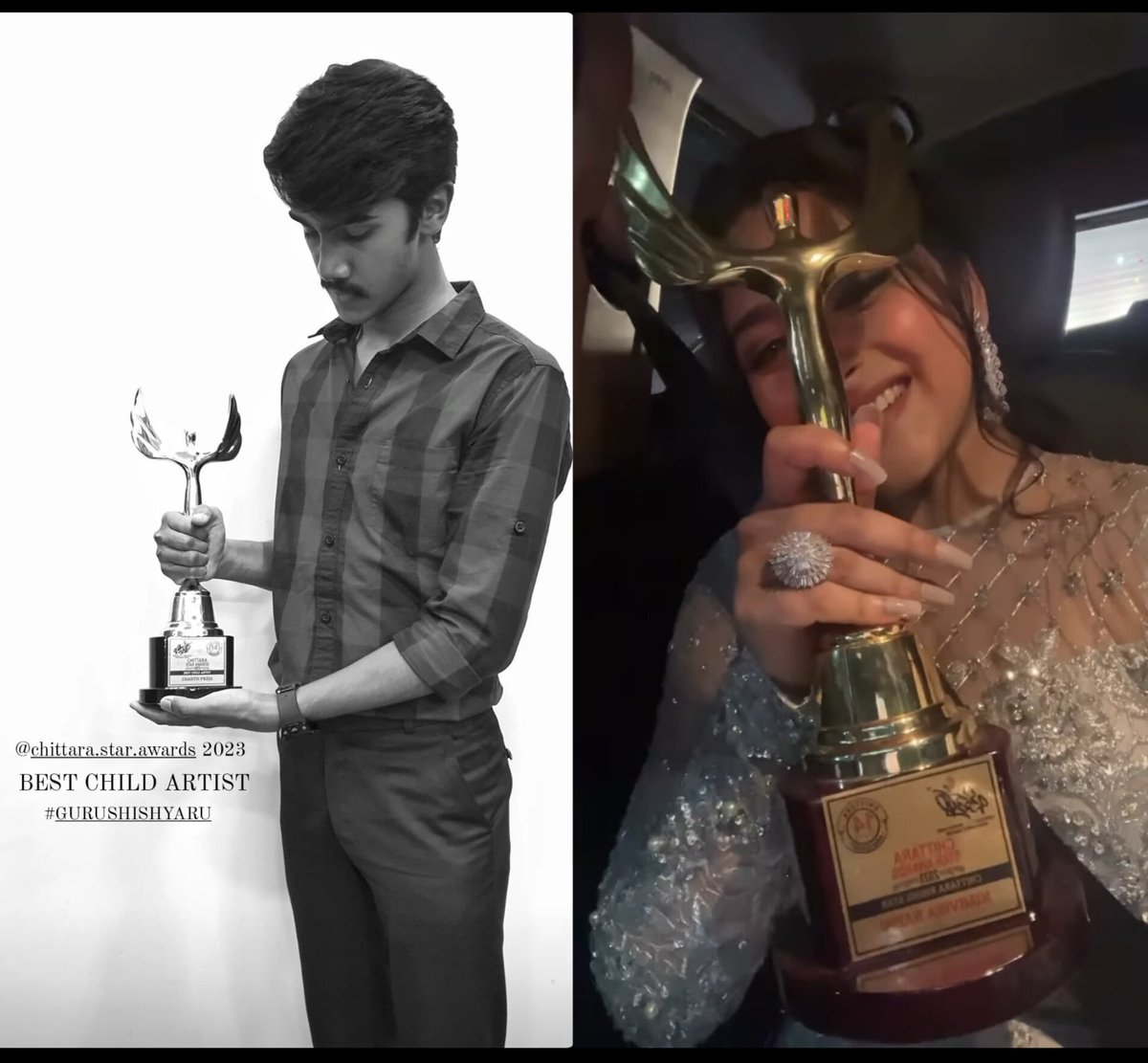 Sharaan (@realsharaan) on Twitter photo Extremely happy for our #GuruShishyaru team for bagging two special awards at <a href="/Chittaramedia/">CHITTARA</a> awards. Congratulations to <a href="/NishvikaNaidu/">Nishvika Naidu</a> for winning the best actress and <a href="/EkanthPrem/">Ekanth Prem</a> for best child actor 👏
Thanks to you all for this love & support towards our cinema ✨ Extremely happy for our #GuruShishyaru team for bagging two special awards at <a href="/Chittaramedia/">CHITTARA</a> awards. Congratulations to <a href="/NishvikaNaidu/">Nishvika Naidu</a> for winning the best actress and <a href="/EkanthPrem/">Ekanth Prem</a> for best child actor 👏
Thanks to you all for this love & support towards our cinema ✨