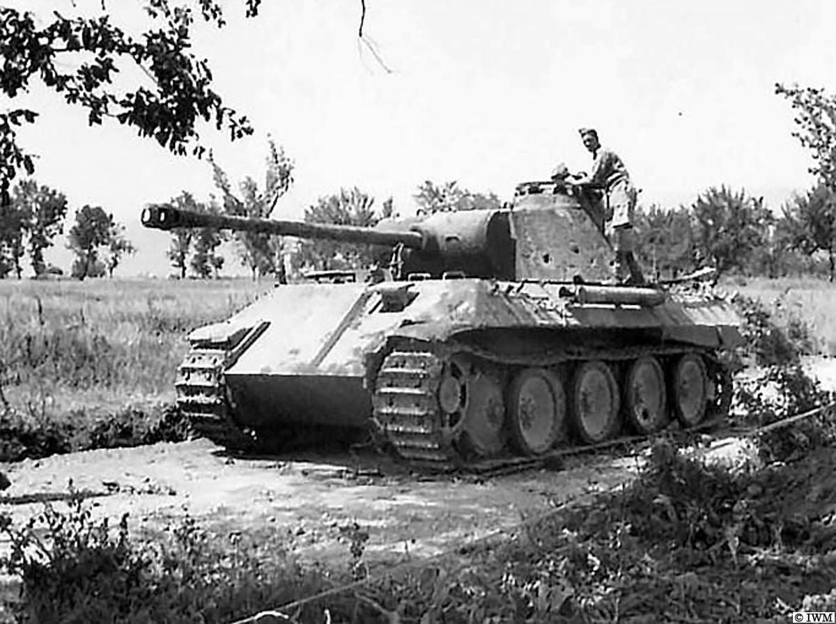 #OTD in 1944, Italy. A German Mark V Panther tank hit and knocked-out by two shells from a Sherman 75mm gun. #WW2 #HISTORY