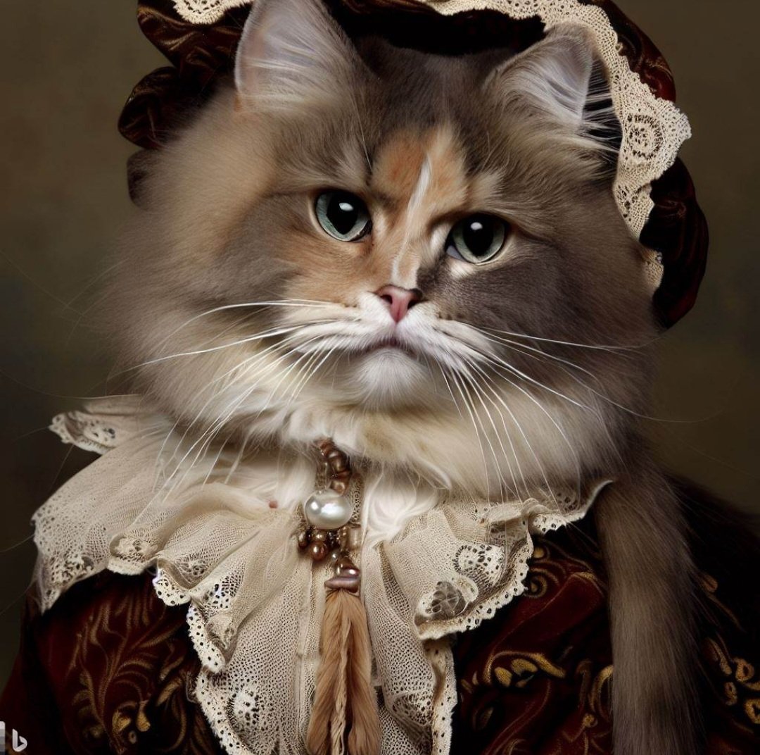 Stepping out of a time machine, our feline friend dons Victorian finery with a Russian twist.🐱🎩🕰️
 #Cats #VictorianElegance #aiArt
