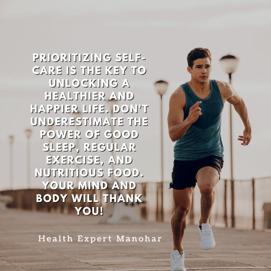 expertmanohar's tweet photo. Prioritizing self-care is the key to unlocking a healthier and happier life. Don't underestimate the power of good sleep, regular exercise, and nutritious food. Your mind and body will thank you!
#selfcare #Motivation #healthylifestyle #healthexpertmanohar https://t.co/rXWaH5EzeV