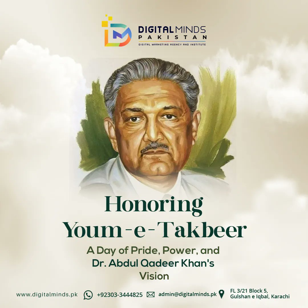 Paying Tribute to Dr. Abdul Qadeer Khan on Youm-e-Takbeer! Happy Youm-e-Takbeer!

🇵🇰🙌 #YoumeTakbeer #DrAbdulQadeerKhan #DigitalMindsPakistan