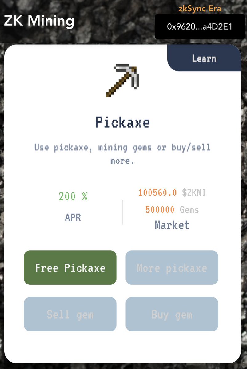 zksyncmining's tweet photo. #zkSync #zkSyncEra #Mining #Freemint #Layer2 
Announce NEW zkSync mining,
the site has lived already,
Free mining

The first pool is the PickaxMining,
Contract : 0x0170D5E3Ae4148164b3024ec55a031E3613a1d66

Enjoy 🥳 https://t.co/BpakcDVwtc