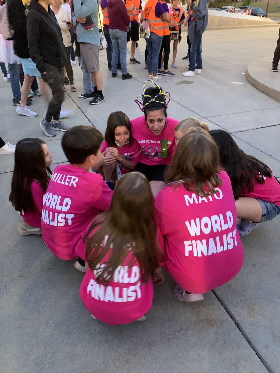 WPSPride's tweet photo. The Odyssey of the Mind team at Worlds destroys props. Attends Awards Ceremony.  Last team meeting, we are so proud of the team placing 23/69 teams from around the world!  #MEOdyssey https://t.co/ipbG5Wqnr1