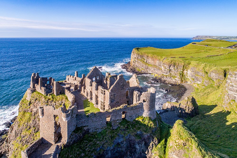 Rare, but interesting look in this direction toward Dunluce Castle. County Antrim, Northern Ireland. NMP