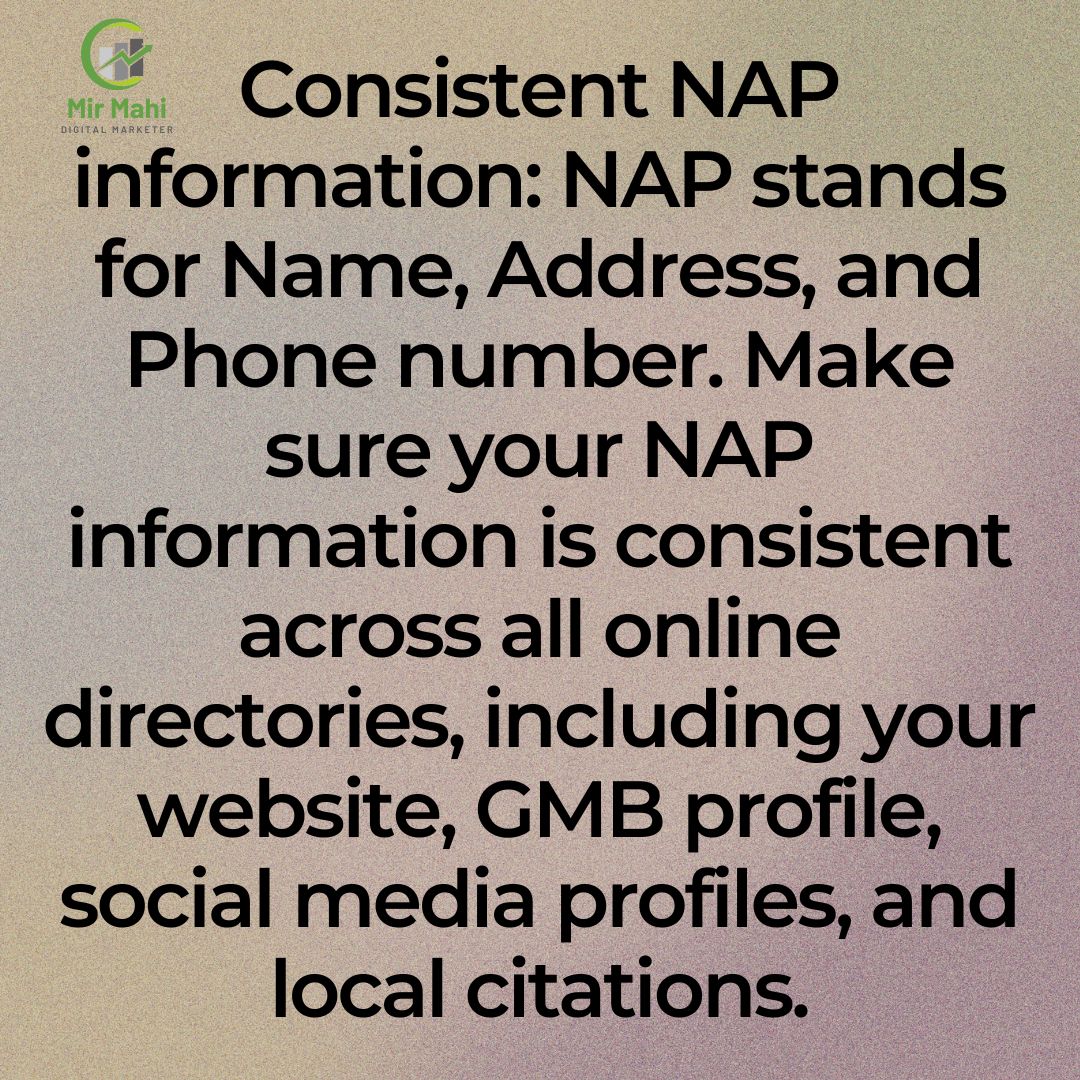 Consistent NAP Information

#onlinebusiness #onlinebusinesstips #onlinebusinesscoach #onlinebusinesses #onlinebusinessowner #onlinebusinessmanager #onlineboutique #googleads #googlemarketing #searchengineoptimization #seomarketing #digitalmarketing #digitalmarketingtips #digital