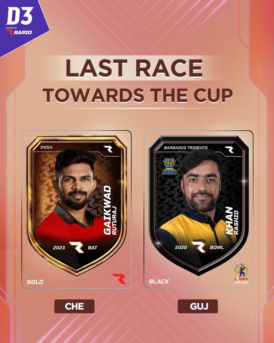 TheD3Official's tweet photo. Here is your last chance to pick your #3 players for your D3 team before this year’s Indian T20 league comes to an end. How was your season? 

#D3 #DigitalPlayerCards #PlayerCards #Rario https://t.co/laCJvStAmB