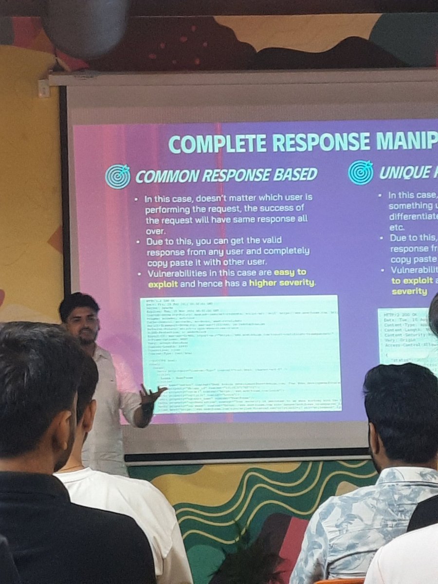 hetsonii's tweet photo. @sapt01 up with an impressive discussion on http response manipulation. 🙌 
@Hackers_Meetup https://t.co/qyB0Cz9ST8