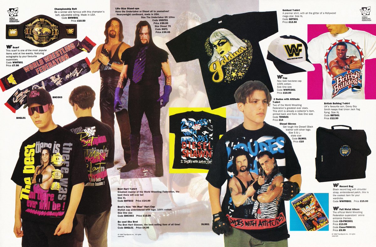 WWF Ringside Action Merchandise from 1996. #WWF #WWE #ShawnMichaels #Undertaker #BretHart #Diesel #Goldust #BritishBulldog