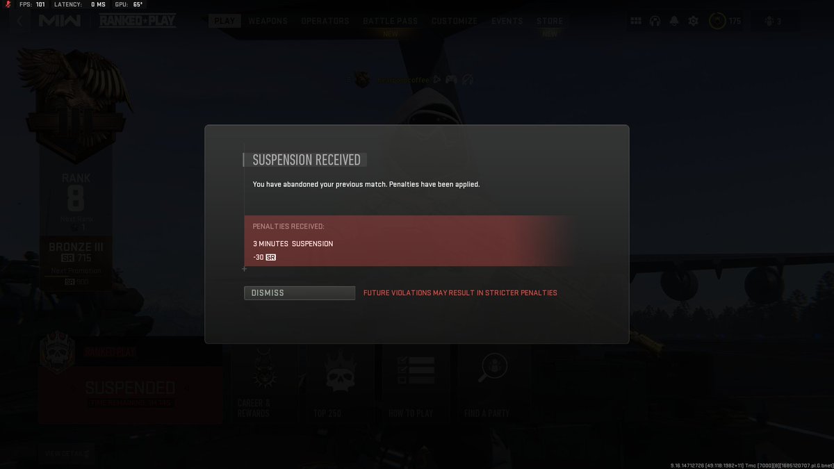 Win 3-0 in control in literally 5 minutes, then my game disconnects in the loading screen back to the main menu.. seriously?? #ModernWarfareII #CallofDuty