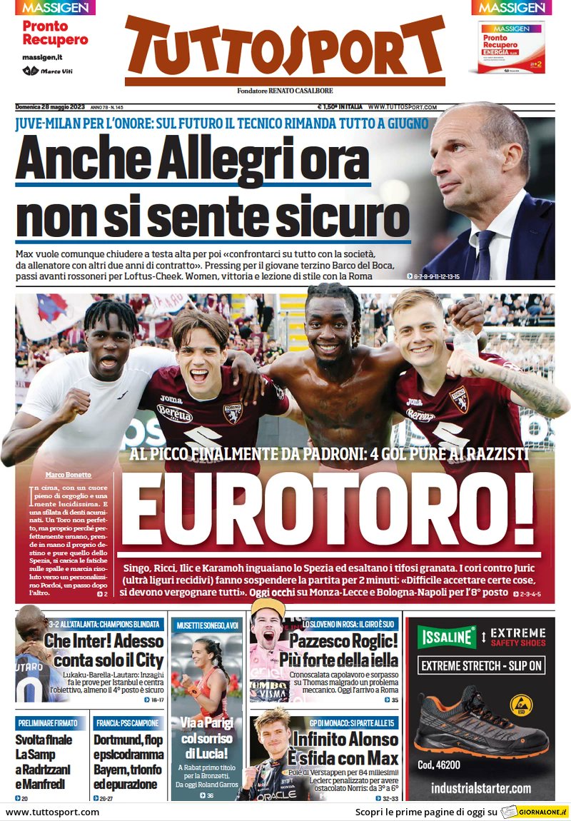 #Italian #Newspapers #Sport #Primepagine #28maggio2023 🗞📰