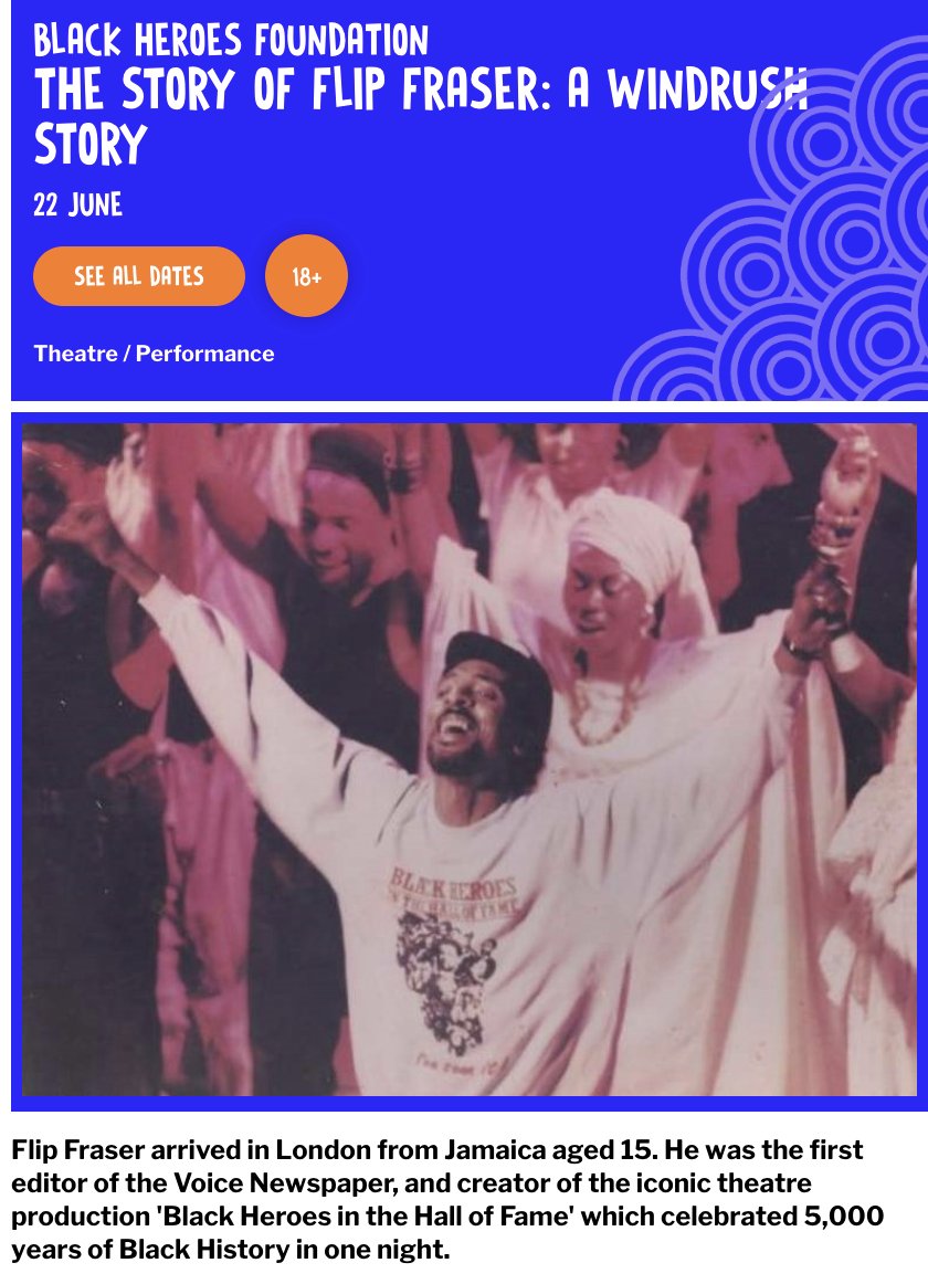 The Story of Flip Fraser, first editor of #Voice #Newspaper  Venue @battersea_arts 
#blackhistory 
Supported by @wandsworthlibs @wandbc 
Tickets: wandsworthfringe.com/whats-on-2023/…
@TheVoiceNews @75Windrush @WAFfringe @BlkHistStudies @BhmUK @WandsworthMayor