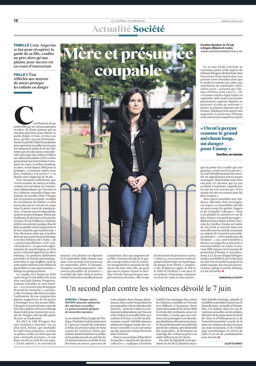 Laurence Rossignol (@laurossignol) on Twitter photo Une affaire parmi d’autres, toutes identiques.Une mère que la justice ne croit pas, condamnée à une peine de prison pour non représentation. Des juges qui se réfèrent au syndrome d’aliénation parentale.Ça ne peut plus durer. #JusticeMisogyne #SAP #NRE <a href="/E_DupondM/">Eric Dupond-Moretti</a> <a href="/RomeIsabelle/">Isabelle Rome</a> Une affaire parmi d’autres, toutes identiques.Une mère que la justice ne croit pas, condamnée à une peine de prison pour non représentation. Des juges qui se réfèrent au syndrome d’aliénation parentale.Ça ne peut plus durer. #JusticeMisogyne #SAP #NRE <a href="/E_DupondM/">Eric Dupond-Moretti</a> <a href="/RomeIsabelle/">Isabelle Rome</a>