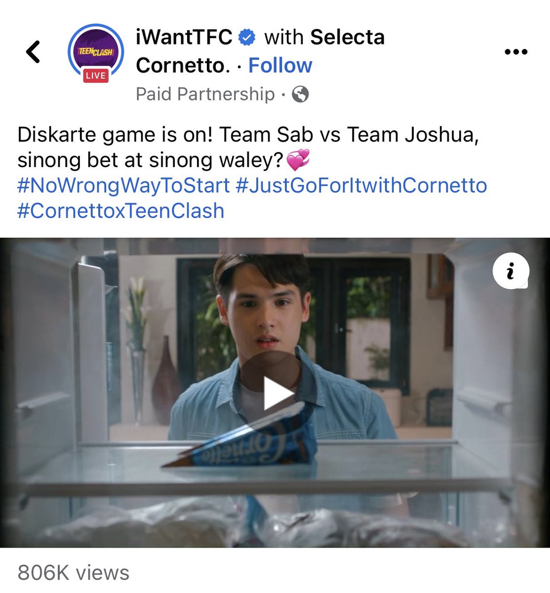 KoDreaOfficial's tweet photo. Diskarte game is on! Team Sab vs Team Joshua, sinong bet at sinong waley?💞
#NoWrongWayToStart #JustGoForItwithCornetto #CornettoxTeenClash
🎬 https://t.co/x4ezHnyw7T
#KoDrea #TeenClash https://t.co/W3ZXcyxy30