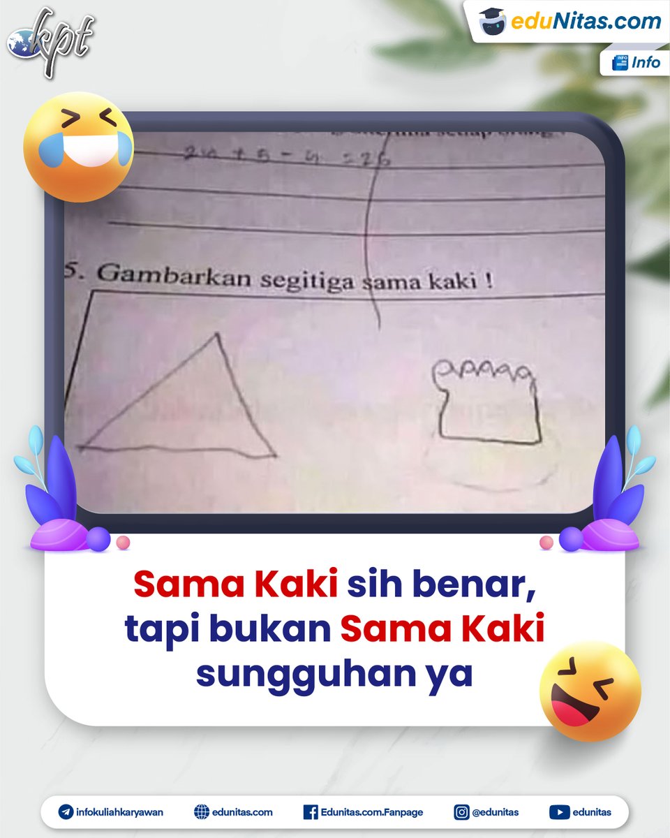 edunitas's tweet photo. Ketika anak-anak sekolah memperlihatkan bakatnya dalam menjawab ulangan dengan lucu dan kreatif! 📷
#edunitas #kuliahkaryawan #kelaskaryawan #kuliahkaryawanedunitas #kelaskaryawanedunitas #kampusterbaik #lucu #memelucu #postinganlucu #ujiansekolah #ujianakhirsekolah #tryout https://t.co/u8kX0zUsRb