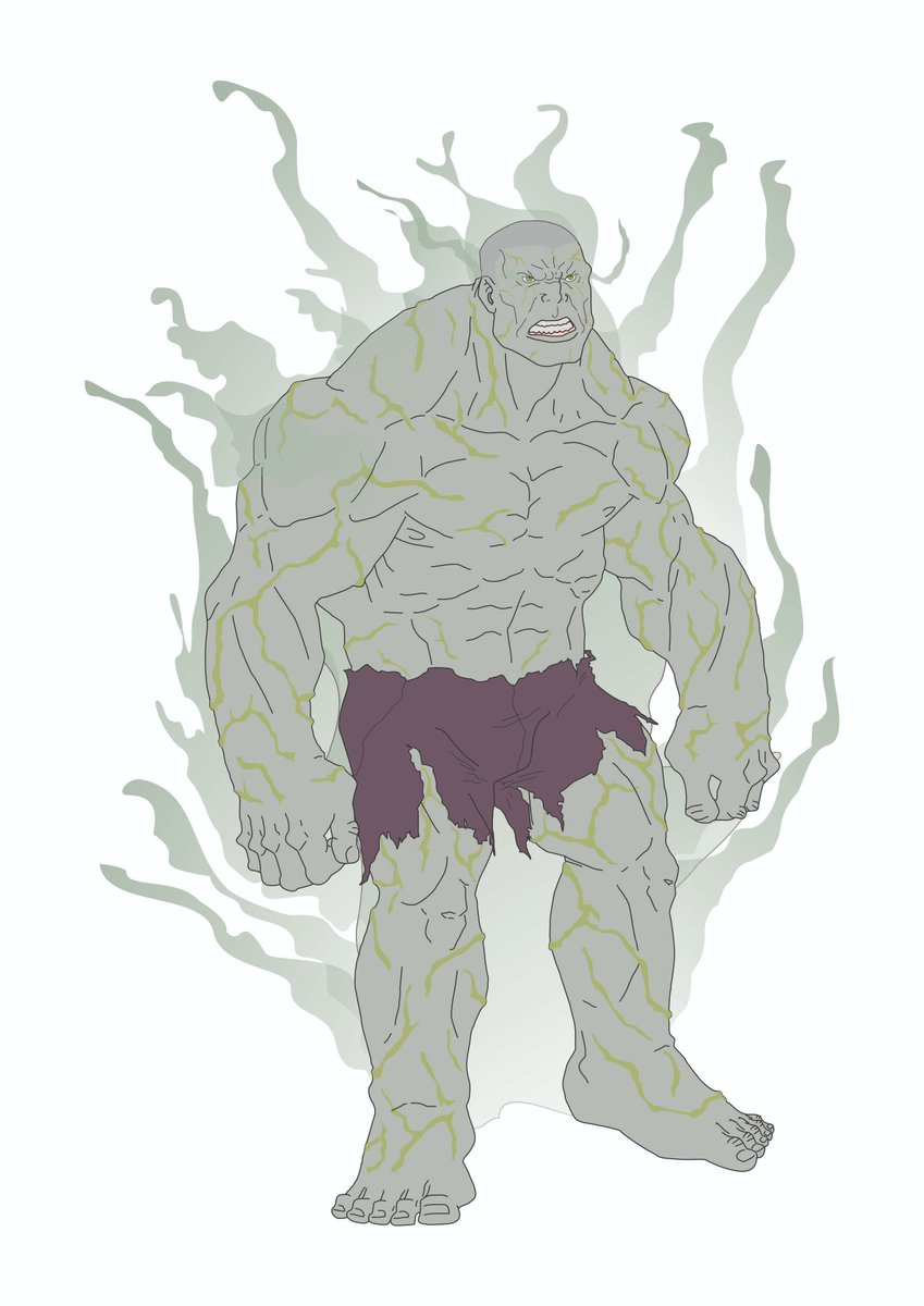 Hulk during his first transformation emits a lot of heat and his skin color was gray. #hulk #grayhulk #brucebanner #marvelcomics #fanart