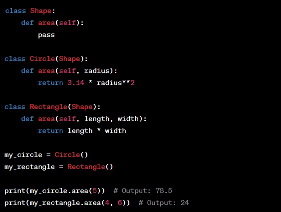 TechByteIQ's tweet image. 8/50 Code sample: 🖥️
Defines a superclass 'Shape' and subclasses 'Circle' and 'Rectangle' with their own 'area()' methods. 🟡🟠 #PythonPolymorphism #MethodOverriding