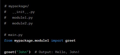 TechByteIQ's tweet image. 43/50 Code sample: 🖥️
Demonstrates creating a package named 'mypackage' with modules and importing a function from a module. 📦🗃️ #PythonPackages #PackageHierarchy