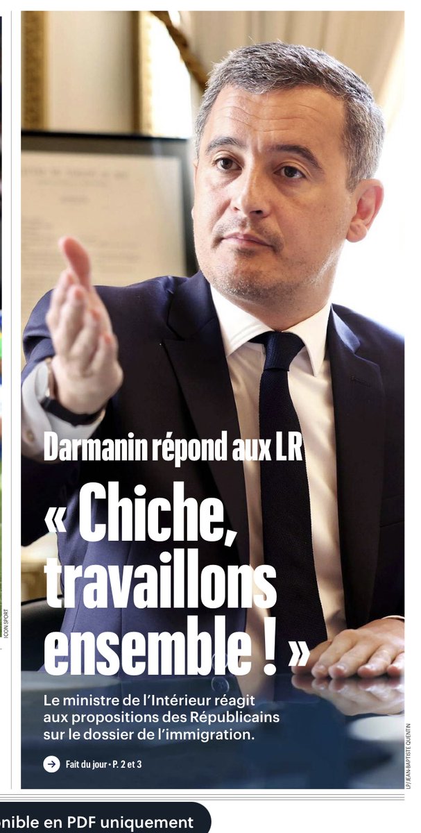 #Darmanin dit "chiche" aux <a href="/lesRepublicains/">les Républicains</a> travaillons ensemble.
Mais votre proposition phare doit être exclue : 
modifier la constitution pour que les décisions européennes  immigrationniste ne s’imposent plus en France …..c’est  NON