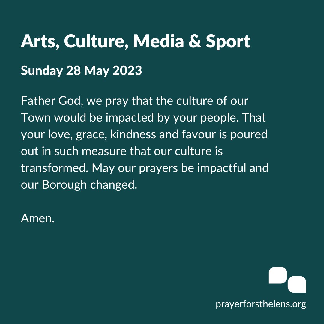 We're praying for St Helens. Today we pray for Arts, Media, Culture &amp; Sport! Get prayer points straight to your inbox by joining our mailing list at prayerforsthelens.org #prayforsthelens #sharetheprayer #prayerforsthelens #together #sthelenstogether