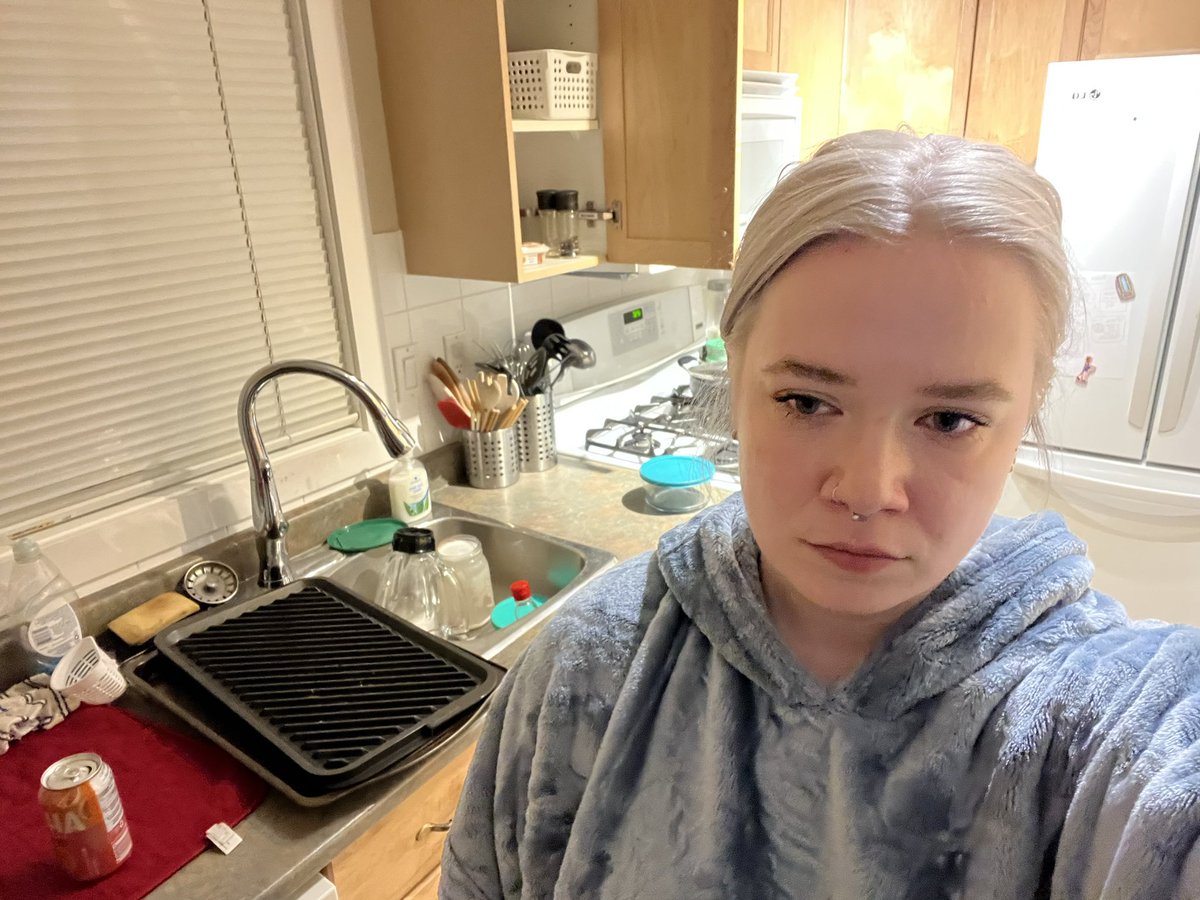 beginning of stream: happy and loving life, living the dream talking to chat
vs
after stream: have to clean up big kitchen mess I made ):<

#twitch #cookingstream