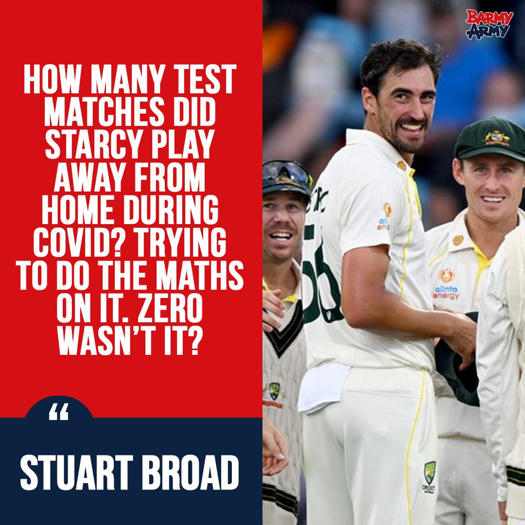 TheBarmyArmy's tweet photo. Stuart Broad and Mitchell Starc in all out pre-Ashes war, splendid. https://t.co/am3tsmtOiU