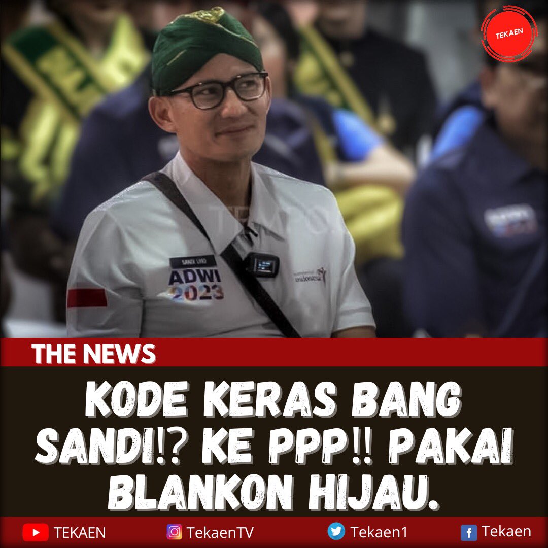 TeKaeN1's tweet photo. "Ini siapa yang milih warnanya, ayo tanggung jawab," kelakarnya.
Akan tetapi, Sandi melanjutkan kendati tak tahu siapa yang memilihkan, namun warna blangkon yang ingin dia kenakan sesuai dengan yang diinginkannya. https://t.co/xk3ciURoyG