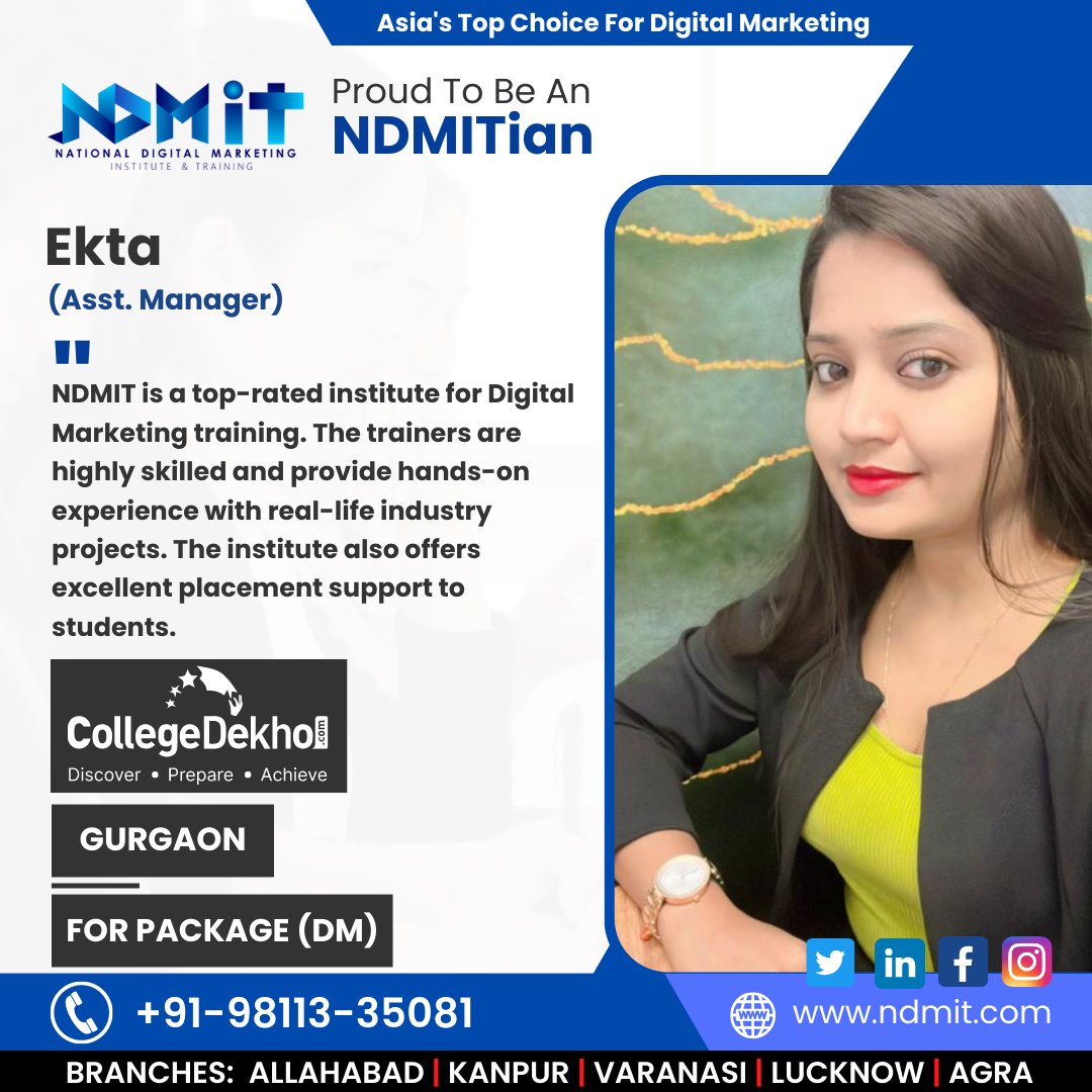 ndmit12's tweet photo. We're thrilled to announce your new job role, Ekta ๐๐ผ
#Placement #NDMIT #CareerDevelopment https://t.co/elTIhYWIf2